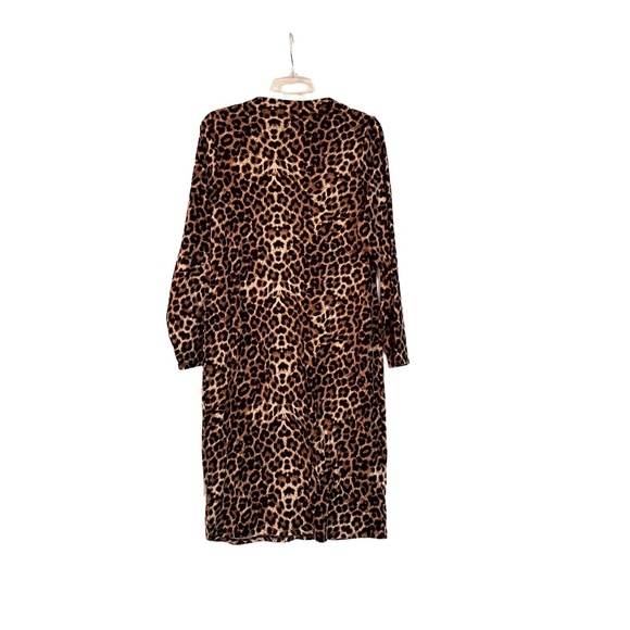 Absolutely love it Womens 1X Leopard Print Long Sleeve Flowy Midi Dress Boho - Picture 5 of 5